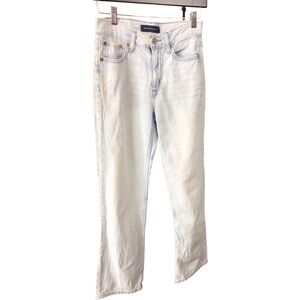 Aeropostale Women's Straight Leg High Rise Baggy Jeans - Light Blue Wash